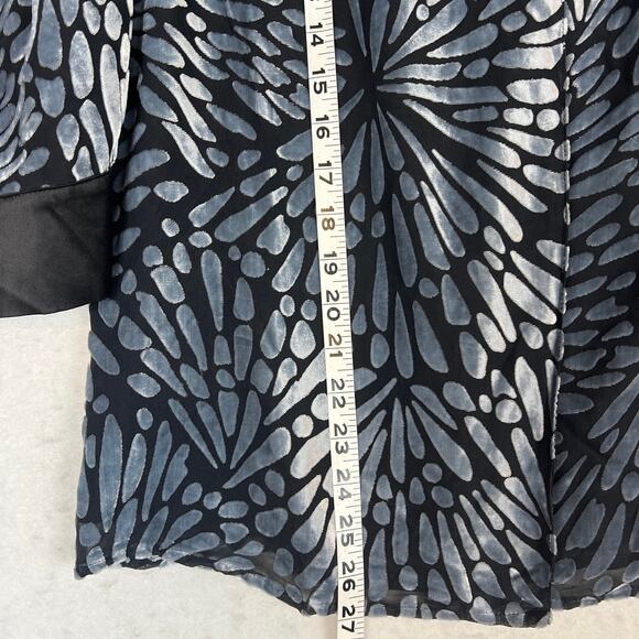 Bob Mackie Women's Silk Burnout Jacket Black Silver  Size M Wearable Art - Picture 5 of 8